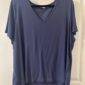 Old Navy Women's Short Sleeve V-Neck Top - Navy Blue